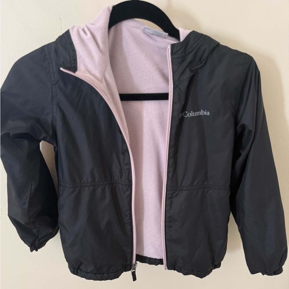 Columbia Black Jacket with Light Pink fleece Lining